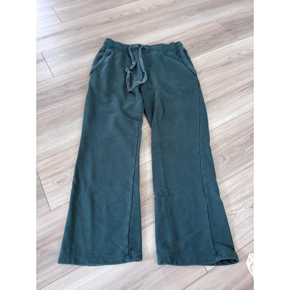 Daily Practice by Anthropologie Green Wide Leg Sweatpants Drawstring Small